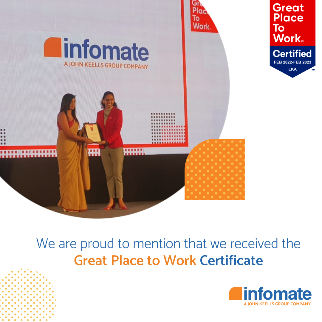 Infomate is proud to be awarded as a Great Place to Work